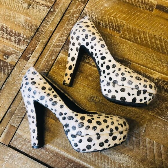 Pink & Pepper Polka dot mohair pump heels - Picture 2 of 11